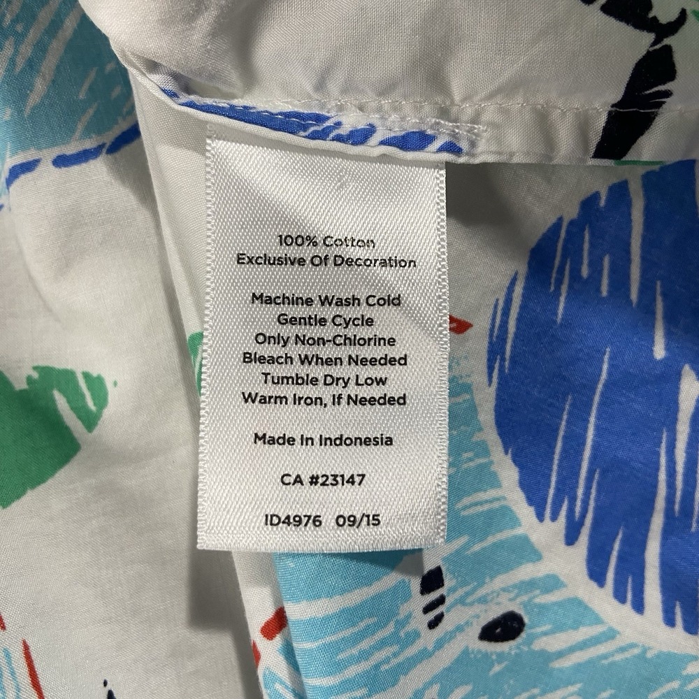 TALBOTS Cotton Long Sleeve Button Up Apple Print Women L 1st Day of School Teach - Picture 3 of 6
